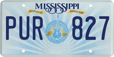 MS license plate PUR827
