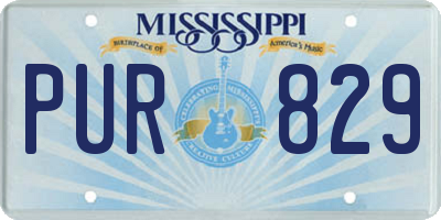 MS license plate PUR829