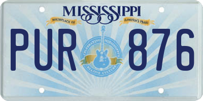 MS license plate PUR876