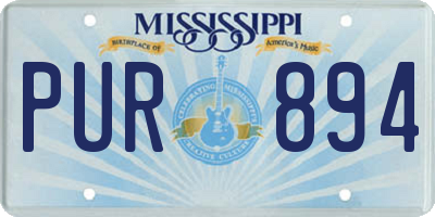 MS license plate PUR894