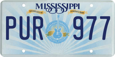MS license plate PUR977
