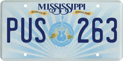 MS license plate PUS263