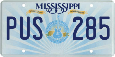 MS license plate PUS285