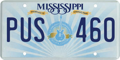 MS license plate PUS460