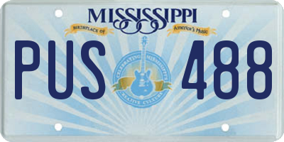 MS license plate PUS488