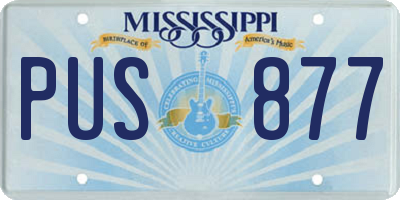 MS license plate PUS877