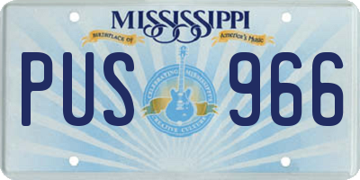 MS license plate PUS966