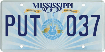 MS license plate PUT037