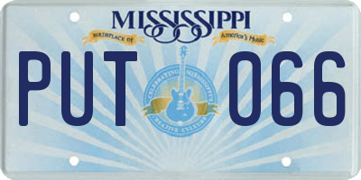 MS license plate PUT066