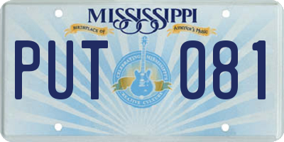 MS license plate PUT081