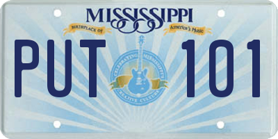 MS license plate PUT101