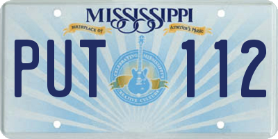 MS license plate PUT112