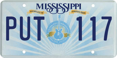 MS license plate PUT117