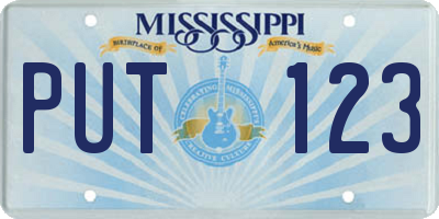 MS license plate PUT123