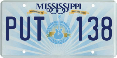 MS license plate PUT138