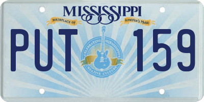 MS license plate PUT159