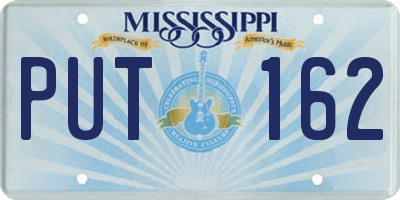 MS license plate PUT162