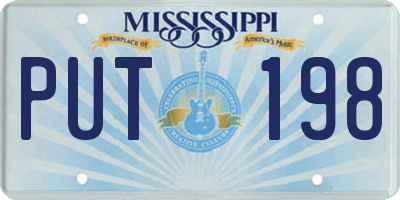 MS license plate PUT198