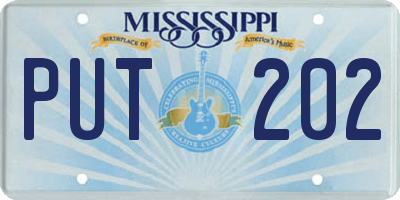MS license plate PUT202