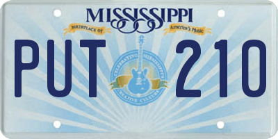 MS license plate PUT210