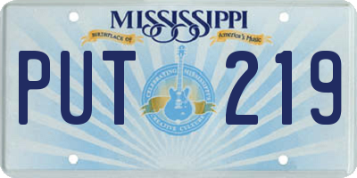MS license plate PUT219