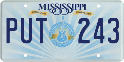 MS license plate PUT243