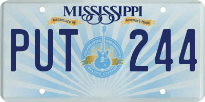 MS license plate PUT244