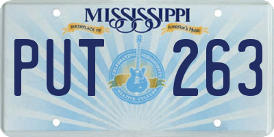 MS license plate PUT263