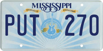 MS license plate PUT270