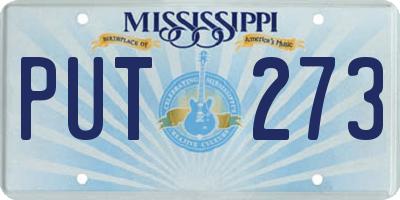 MS license plate PUT273