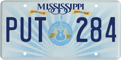 MS license plate PUT284