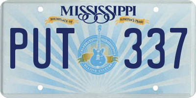 MS license plate PUT337