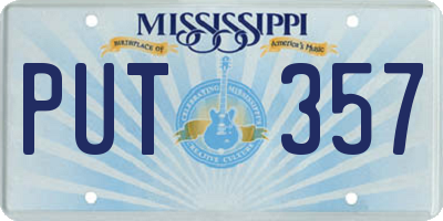 MS license plate PUT357