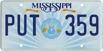 MS license plate PUT359
