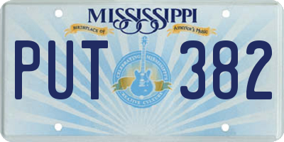 MS license plate PUT382