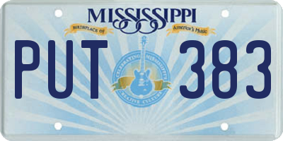 MS license plate PUT383