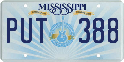 MS license plate PUT388