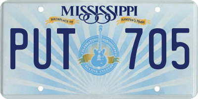 MS license plate PUT705