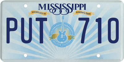 MS license plate PUT710