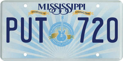 MS license plate PUT720