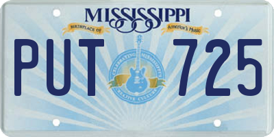 MS license plate PUT725