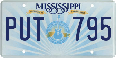 MS license plate PUT795