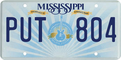 MS license plate PUT804