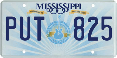 MS license plate PUT825