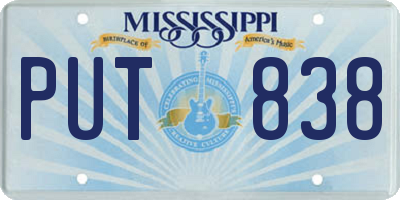 MS license plate PUT838