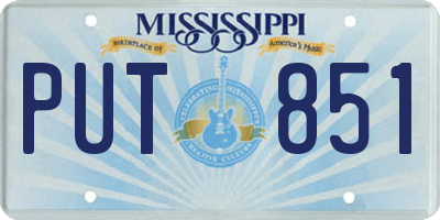 MS license plate PUT851