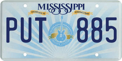 MS license plate PUT885