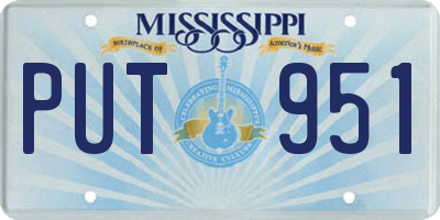 MS license plate PUT951