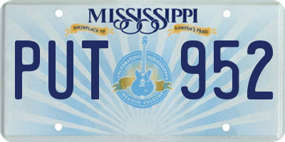 MS license plate PUT952