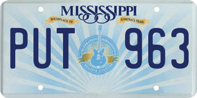 MS license plate PUT963